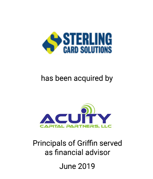 Principals of Griffin Advise Sterling Card Solutions on its Acquisition by Acuity Capital