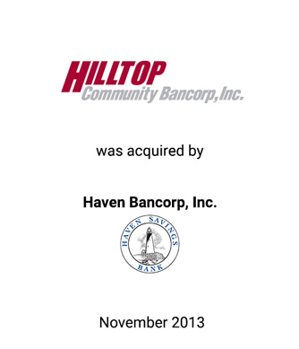 Griffin Financial Group Serves as Advisor to Hilltop Community Bancorp, Inc. in Connection With its Sale to Haven Bancorp, Inc.